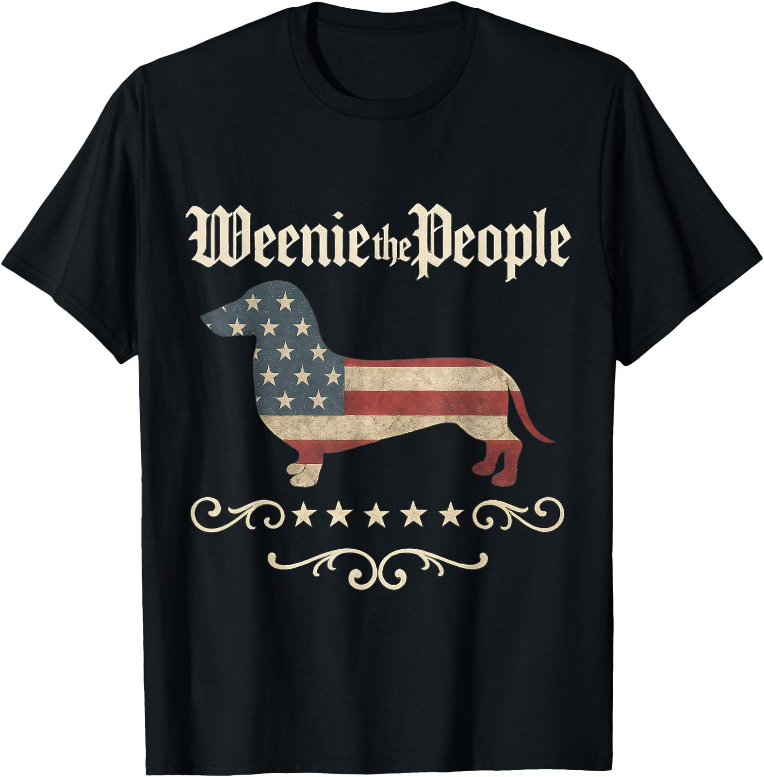 Funny Dachshund Weenie The People American Flag 4th Of July T-Shirt S разноцветный