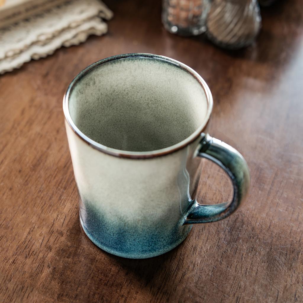 Retro Kiln Blue Mug High Value Ceramic Cup Large Capacity Coffee Cup Breakfast Cup Household Water Cup