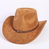 Popular European and American classic suede western cowboy hat men's and women's fashion LO style peach heart cowboy hat