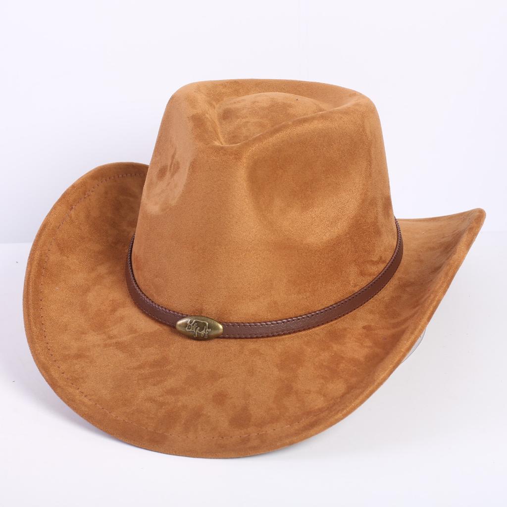 Popular European and American classic suede western cowboy hat men's and women's fashion LO style peach heart cowboy hat