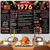 Back In 1976 Red and Black 50th Birthday Decorations Happy 50th Birthday Banner Vintage Birthday 50 Years Ago Backdrop Theme Decor 50th Gifts for Man