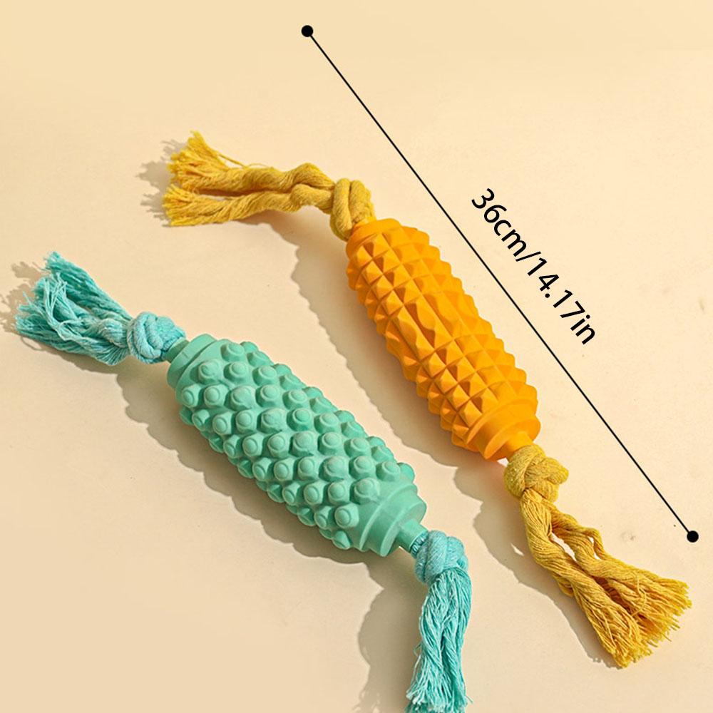 Durable Dog Chew Toy Latex Squeaky - Teething Molar Interactive Pet Toy for Puppies Small Medium Dogs,