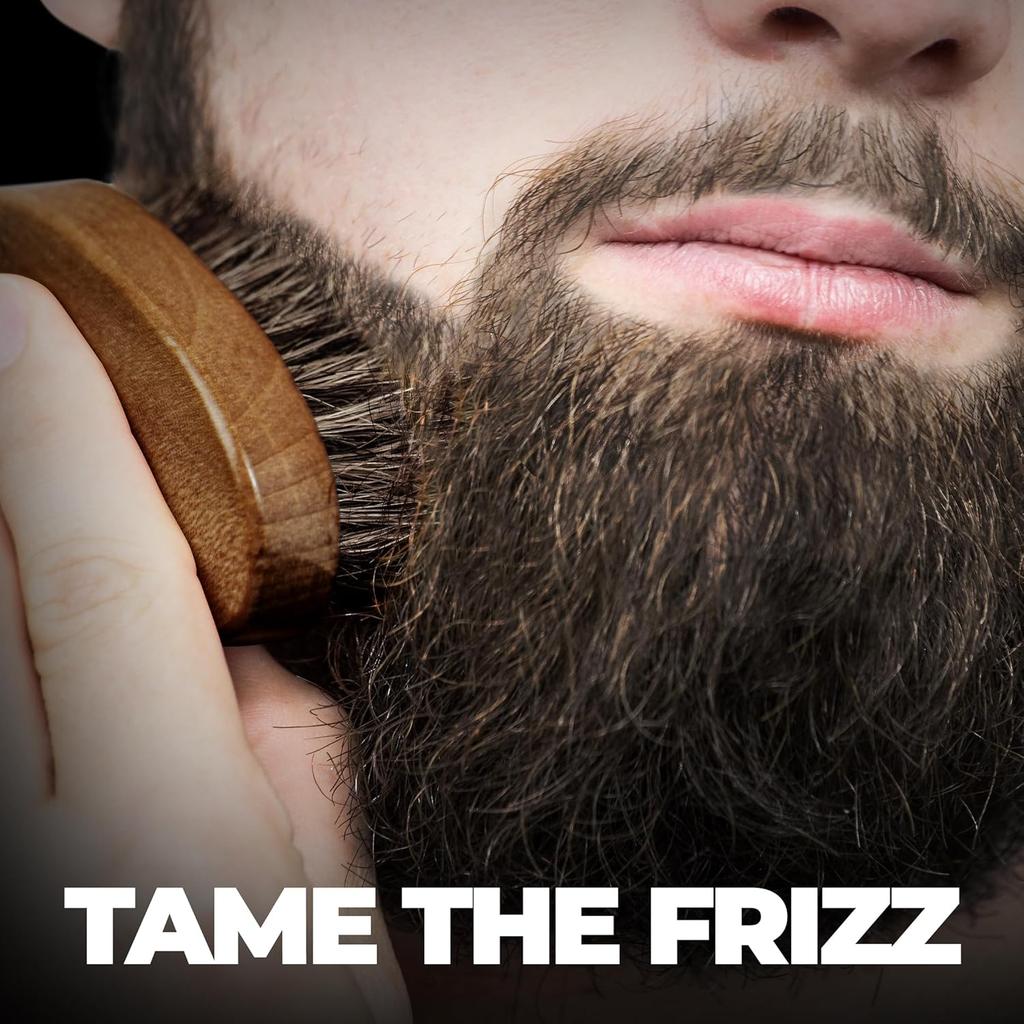 Beardo 100% Boar Bristle Beard Brush for Men | Wooden Grooming Tool | Travel-Friendly Ergonomic Design | Detangles & Styles Beard