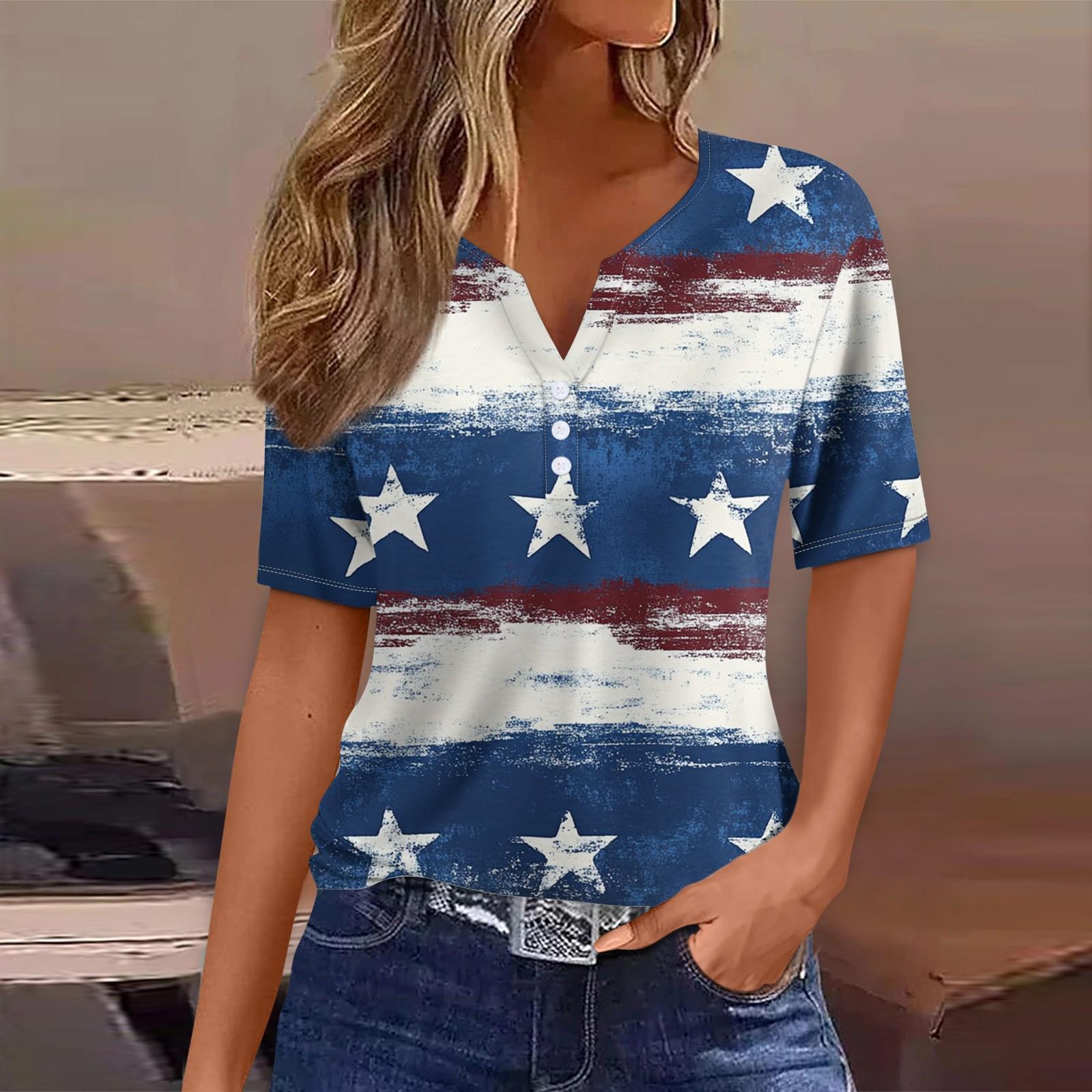 

Жіноча футболка з принтом на ґудзиках, з коротким рукавом, щоденна мода на вихідні, базовий V-подібний виріз, звичайний топ XXL