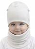 Hat + Scarf Set 56-68 Baby Set 34/38 Spring White