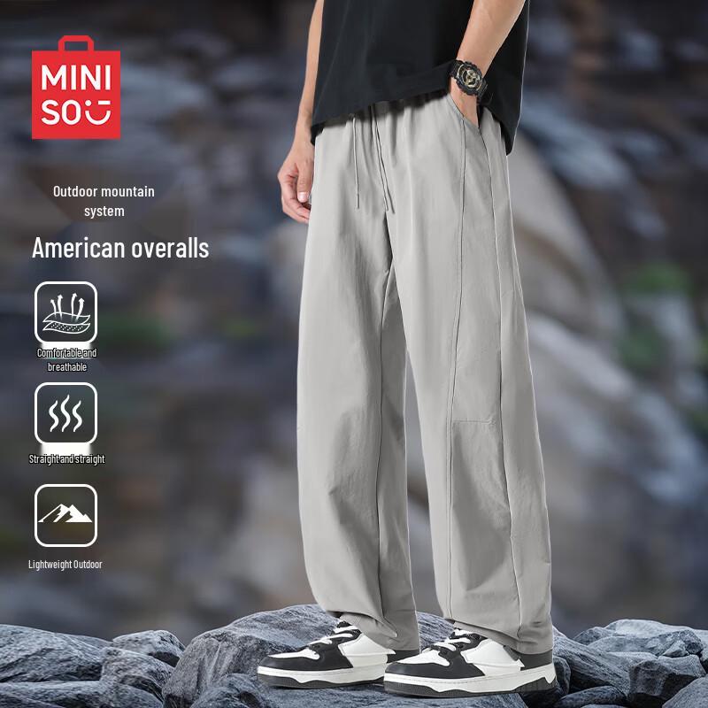 MINISO Men's American Trendy Loose Straight Leg Cargo Pants