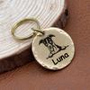 Messing Hundeanhänger Personalisierte Haustier-ID-Tags Gravur Welpe Anti-Verlust Halsbänder Anhänger Hund Katze Name Haustiere Hunde Zubehör Zubehör Benutzerdefiniert