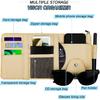 Car Sun Visor Organizer, Leather Pocket Organizer Sunglass Holder For Car Interior Accessories With Multi-Pocket Net Zipper (Beige)