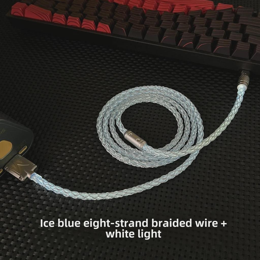 Benutzerdefiniertes DIY Handgefertigtes USB-C Weißlicht Magnetisches Mechanisches Tastatur Ladekabel für 8K Gaming