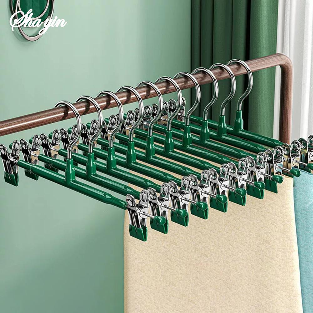

5/10/20PCS Braided Children s Household Trousers Hanger With Anti-Slip Skirt Clips - Clothing Store Trousers Hanger 5PCS зелёный