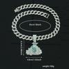 Popular diamond-encrusted money bag pendant, new alloy necklace, daily casual wear, personalized hip-hop Cuban chain.
