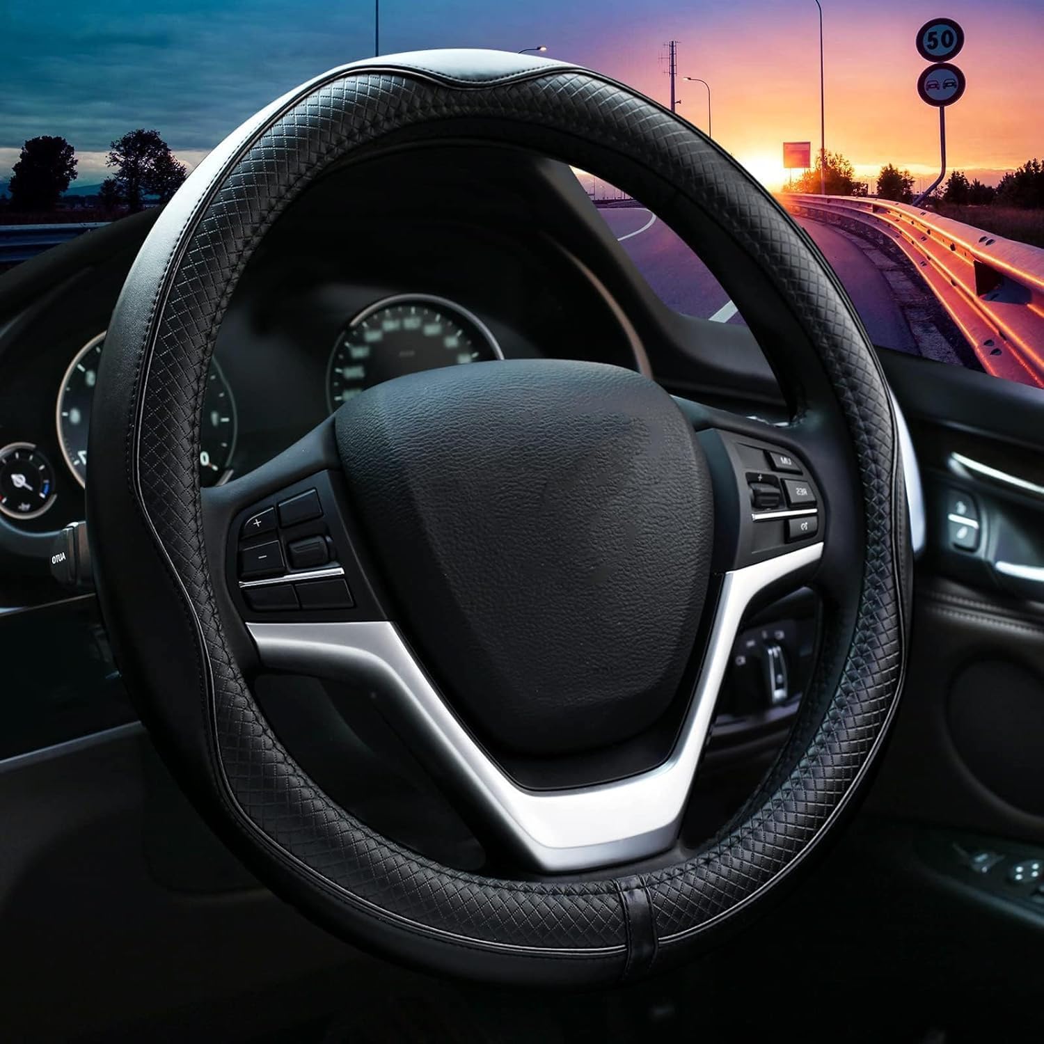 hengshao Steering Wheel Small Genuine Fits Kei and Standard Universal Steering Wheel Blue 3D Comfortable to the Antibacterial and Odor Easy Custom