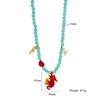 Necklace Colored Natural Stone Sea Horse Sea Star Flower Stainless Steel Pendant Women'S Beach Style European American
