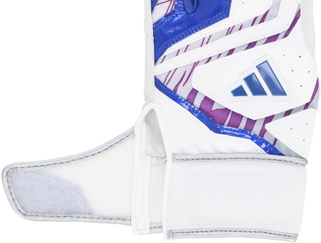 adidas Baseball Batting Size Size LBG504 Gloves, 41, Medium, White/Blue (1123), M,