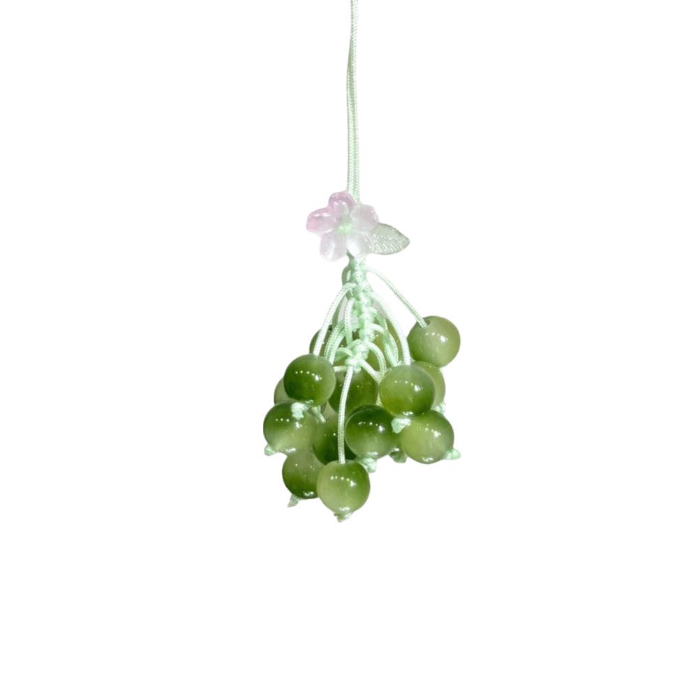 Elegant Grape Cluster Pendant Zinc Zinc Alloy Gradient Beads Woven Pendant Crystal Grape Phone Chain  Gifts