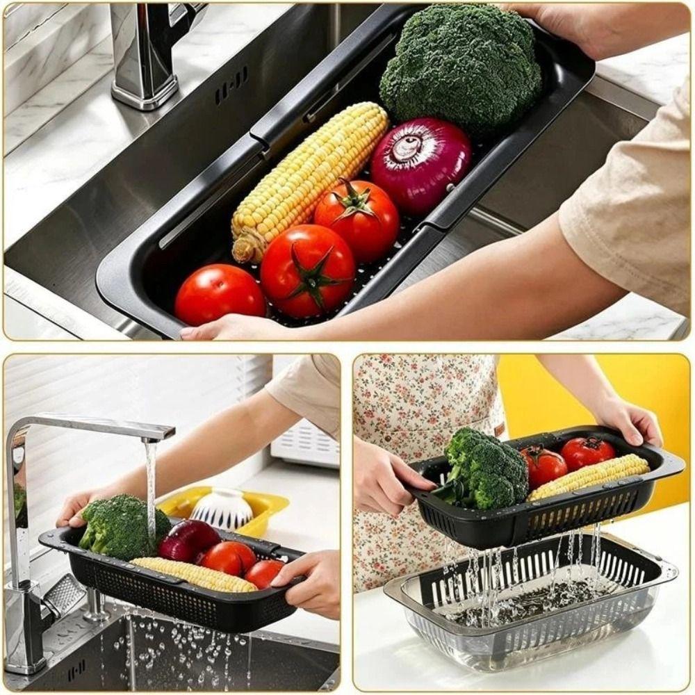 Plastic Sink Strainer Basket Multifunctional Dish Drying Rack Drainage Basket Drying Dishes