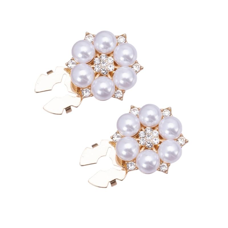 Crystal Pearl Button Covers For Women Blouses Detachable Clip-On Shirt Coat Decorative Buttons Diy Sewing Buttons Holiday Decor