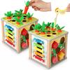 Sorter Toy For Children Montessori Shape Cube Educational Toys 6 In1 Wooden Activity Gifts Carrots Harvest Bead Maze Games