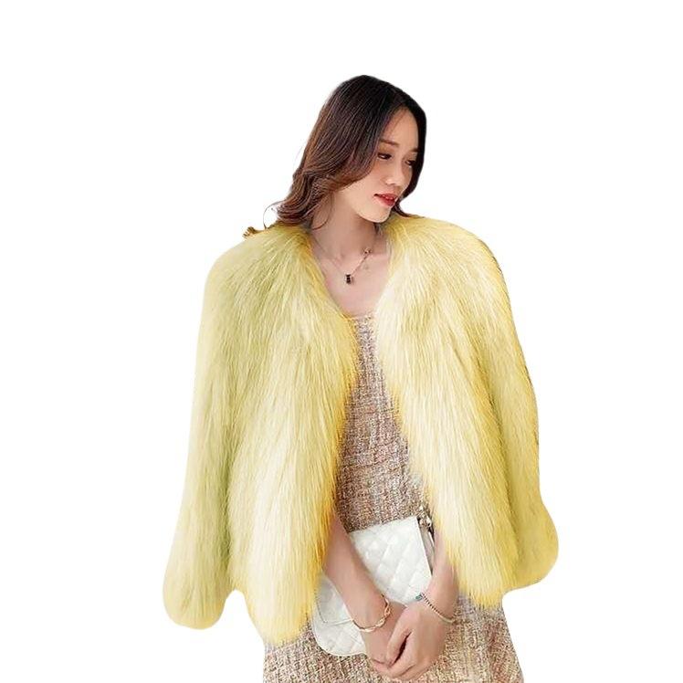 Imitation mink hair short imitation fur coat women's autumn and winter new long hair plush trendy women's top slim fit