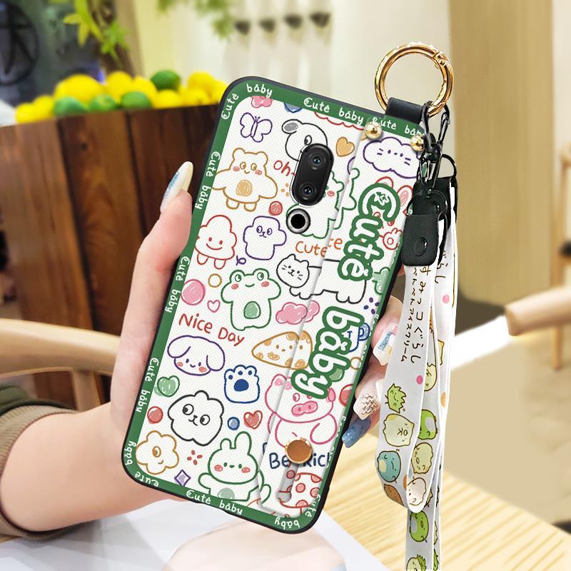 Dirt-resistant Wristband Phone Case For Meizu 15/15 Lite Anti-knock Durable Silicone Anti-dust Cartoon Soft Case Cute
