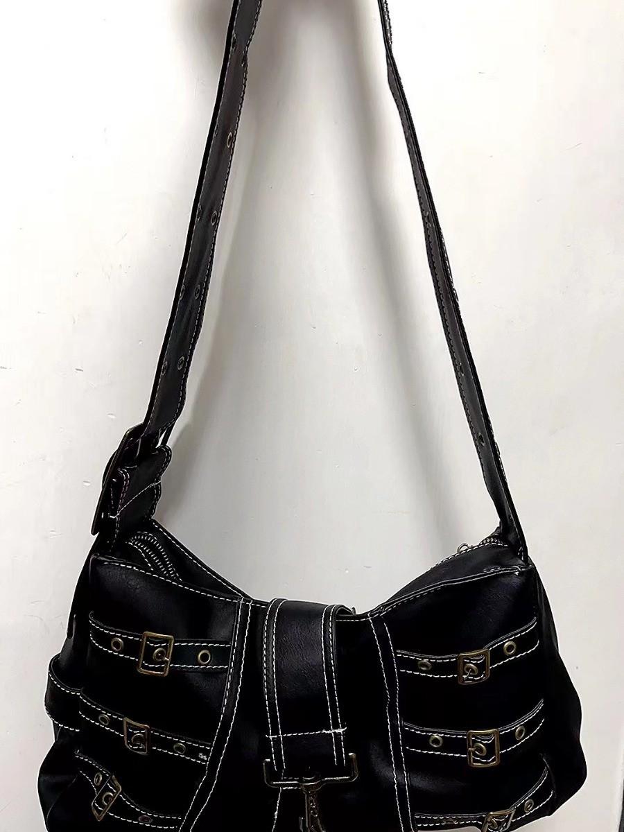 

Motorcycle Shoulder Crossbody Bag with High-end Feel, Vintage Tote Bag, Backpack for Women чорний