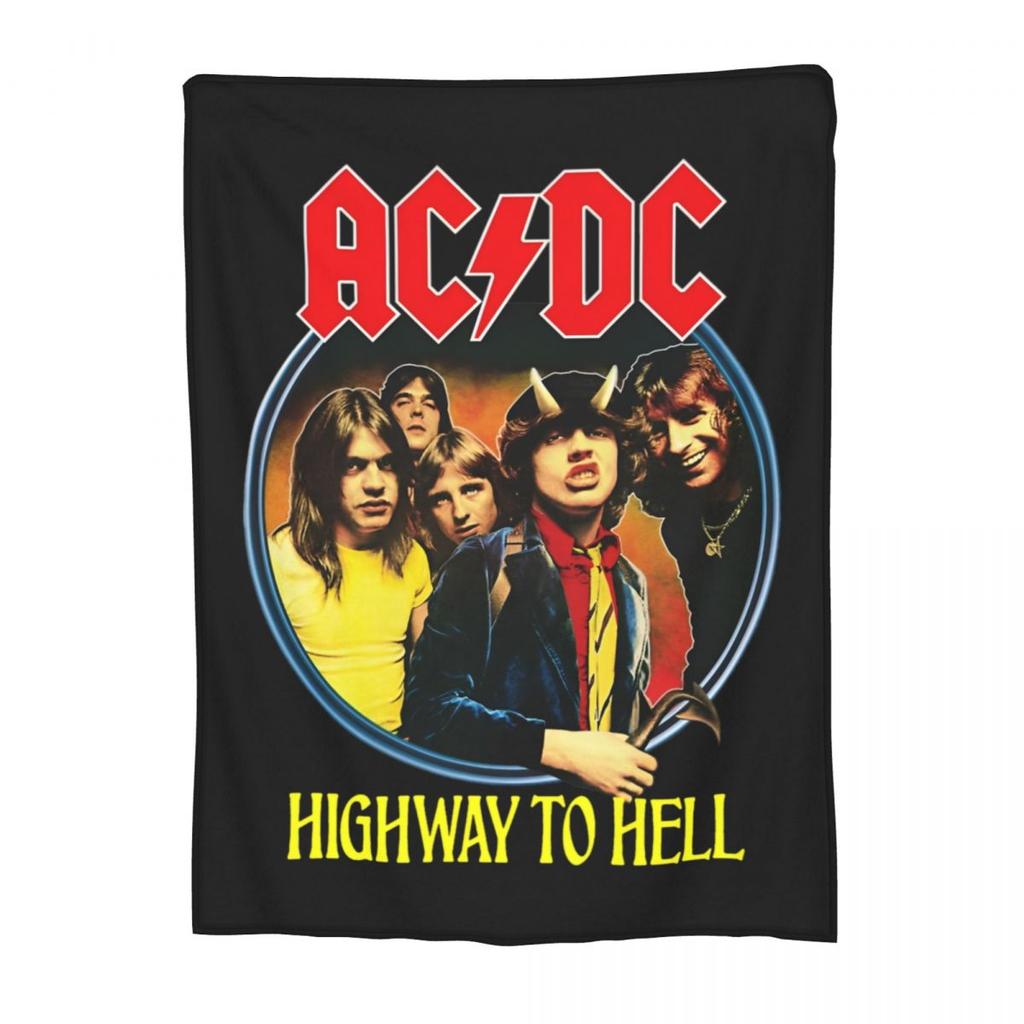 AC DC Music Band Cobertores Veludo Têxtil Decoração Portátil Super Quente Cobertores para Cama Escritório Tapete Peça