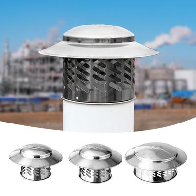 80/110/160/200mm Rain Cover Exterior Vent Windproof Stainles Steel Roof Pipe Exhaust Hood Rainproof Breathable
