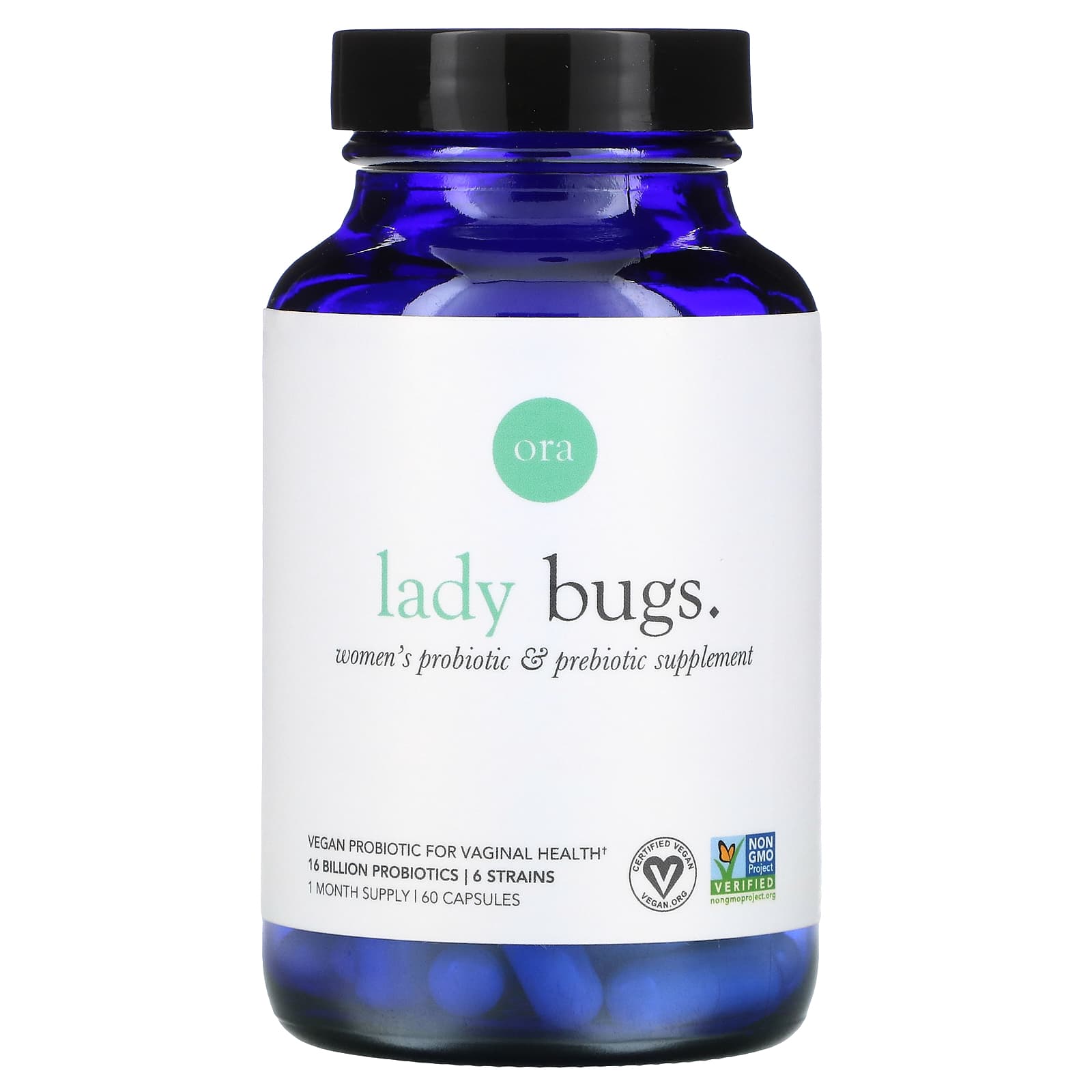 

Ora, Lady Bug, Women s Probiotic and Prebiotic Supplement, 60 Tablets