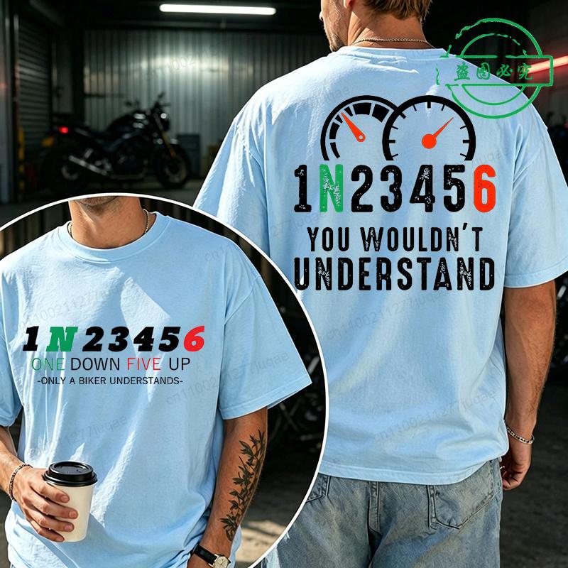 1n23456 Motorcycle Gear Shift Motorcyclist Biker Motorbike Tshirt Unisex Unisex T Shirt Funny Motorcycle Day Unisexs Clothing Tops