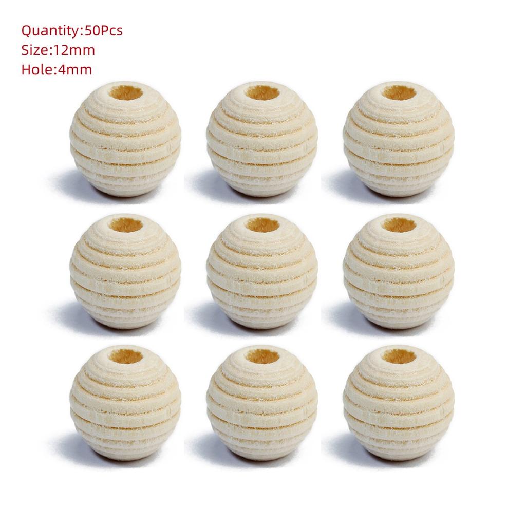 Natural Eco-Friendly Wooden Beads Round Heart Large Hole Loose Spacer Wood Beads For Jewelry Making DIY Charm Bracelets Necklace