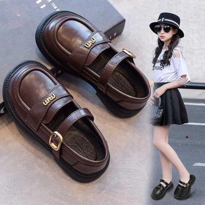 Little Girl Leather Shoes Princess Shoes Spring and Autumn New Style Girls Black Campus Performance Korean Version Children's Single Shoes Trendy