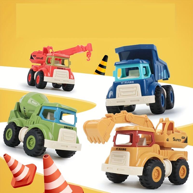2 Toy Construction Vehicles: Sandbox Excavator, Dump Crane, Cement Mixer Truck, Etc. Cartoon Inertia Mini Construction Vehicle Toy