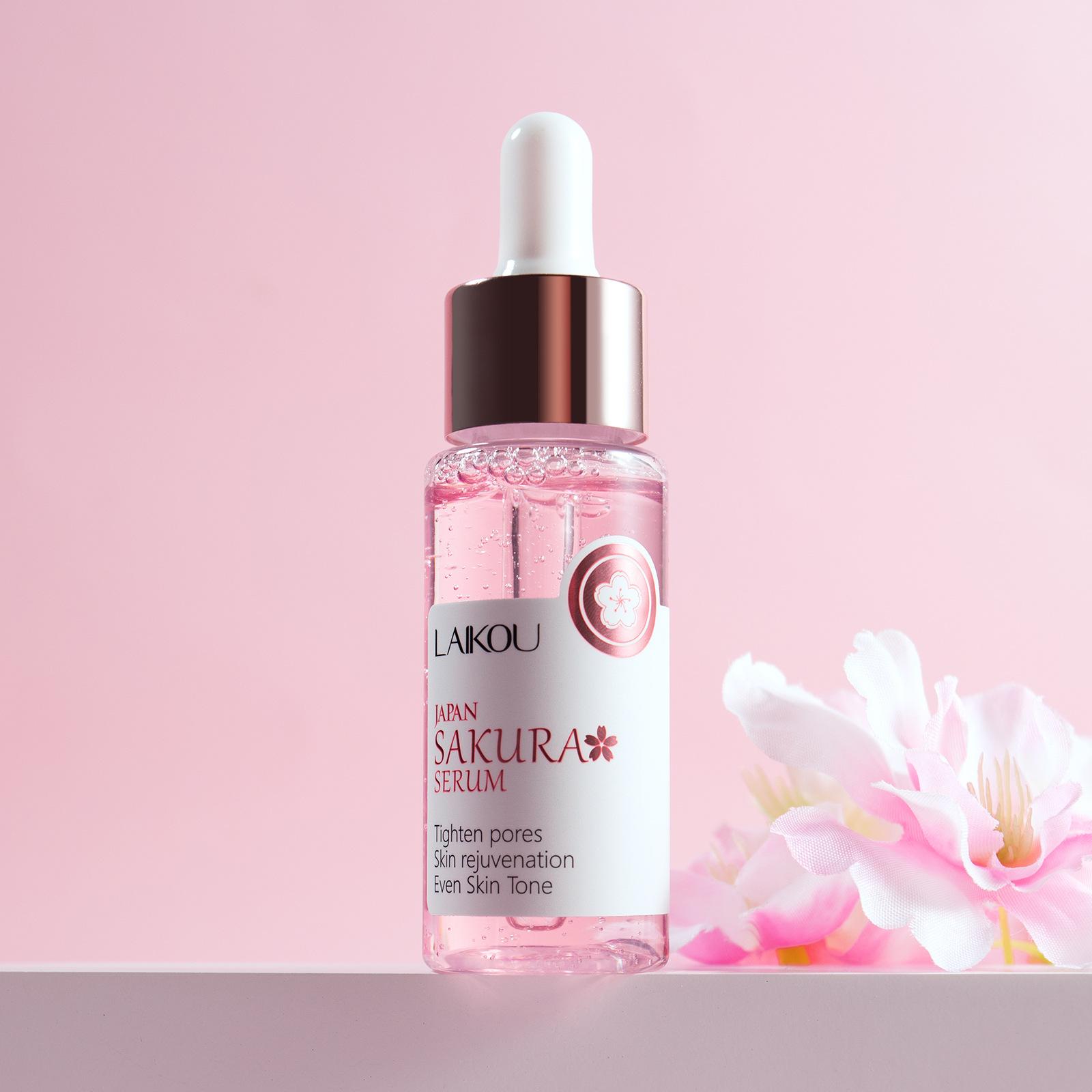 

Сыворотка для лица Sakura Anti-Aging Essence Гиалуроновая кислота 24K Gold Brightening Витамин C Anti Rejuvenation Skin Care Serum 30ml розовый