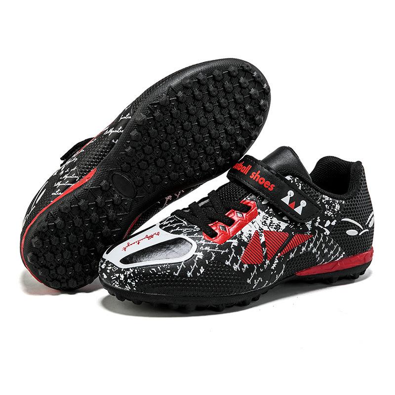 New Kids Velcro Soccer Boots Boys Girls TF Broken Nails Training Competition Sneakers for Primary and Secondary School Students