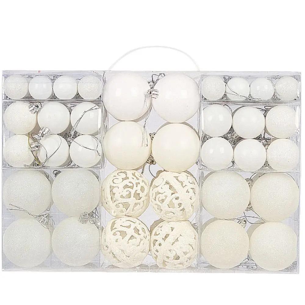 100PCS Fashion Plastic Christmas Ball Set 18 Colors 8cm Christmas Tree Balls Suspensable Xmas Baubles Showcase