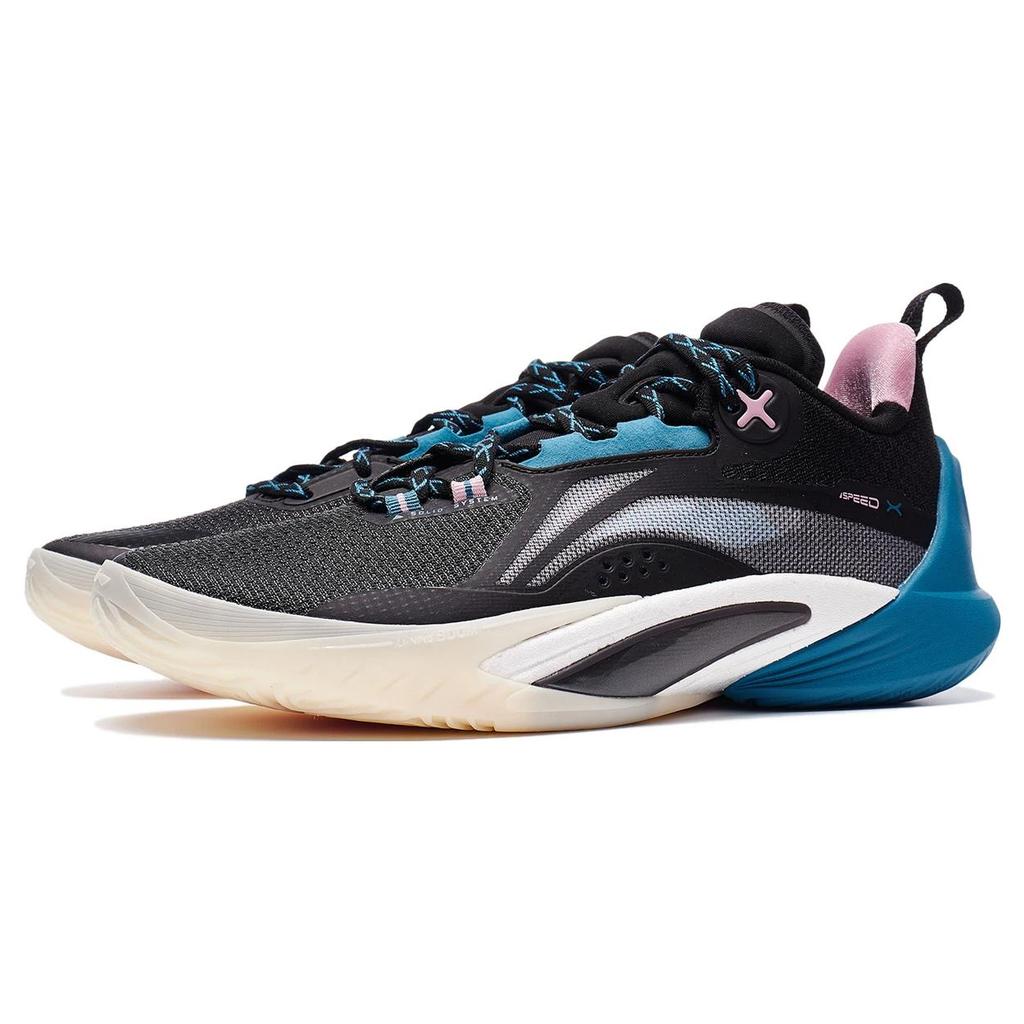 New LiNing Speed 10 Cushioning, Slip Resistant, Abrasion Resistant, Breathable Low Top Basketball Shoes Men's Black ABAT085-3