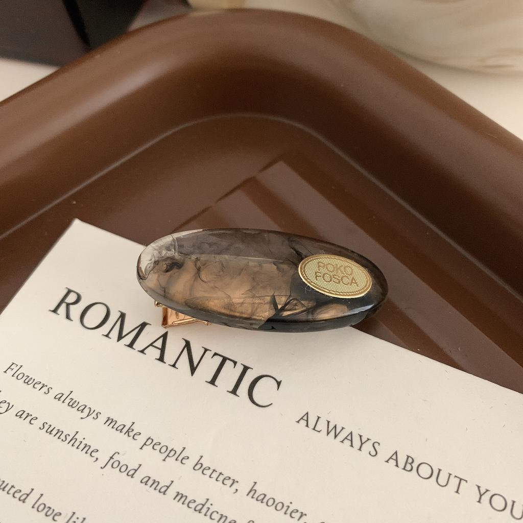 Korean Hair Clips for Women Elegant Colorful Solid Color Oval Marble Pattern Hair Barrettes Girls Hair Clip Hair Accessories New