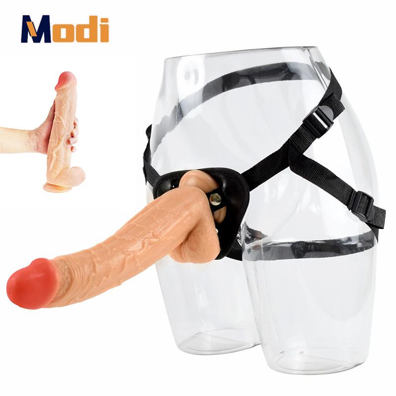 MoDi Huge XXL Realistic Dildo Strap On Soft Dick Strapon Suction Cup Penis Sex Toys