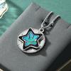 Stunning Geometric Lucky Star Spinner Pendant Necklace In Stylish Titanium Steel Design
