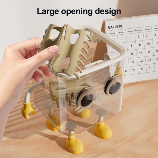 Cute Desktop Trash Can Large Capacity Transparent Design Cartoon Shape Small