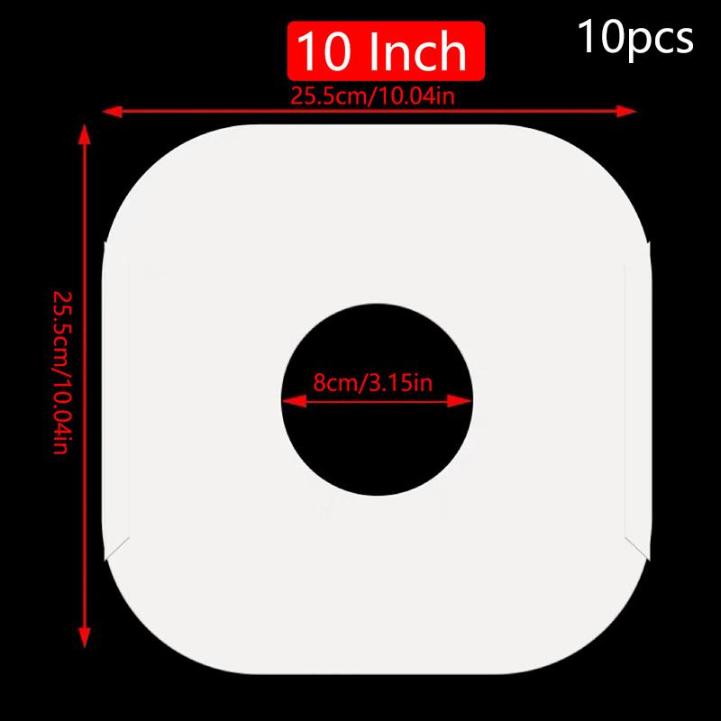 10Pcs 7/10/12 Inch Vinyl Record Inner Sleeves Anti-Static White Kraft Paper Record Inner Bag Protectors Rounded Corne With Hole
