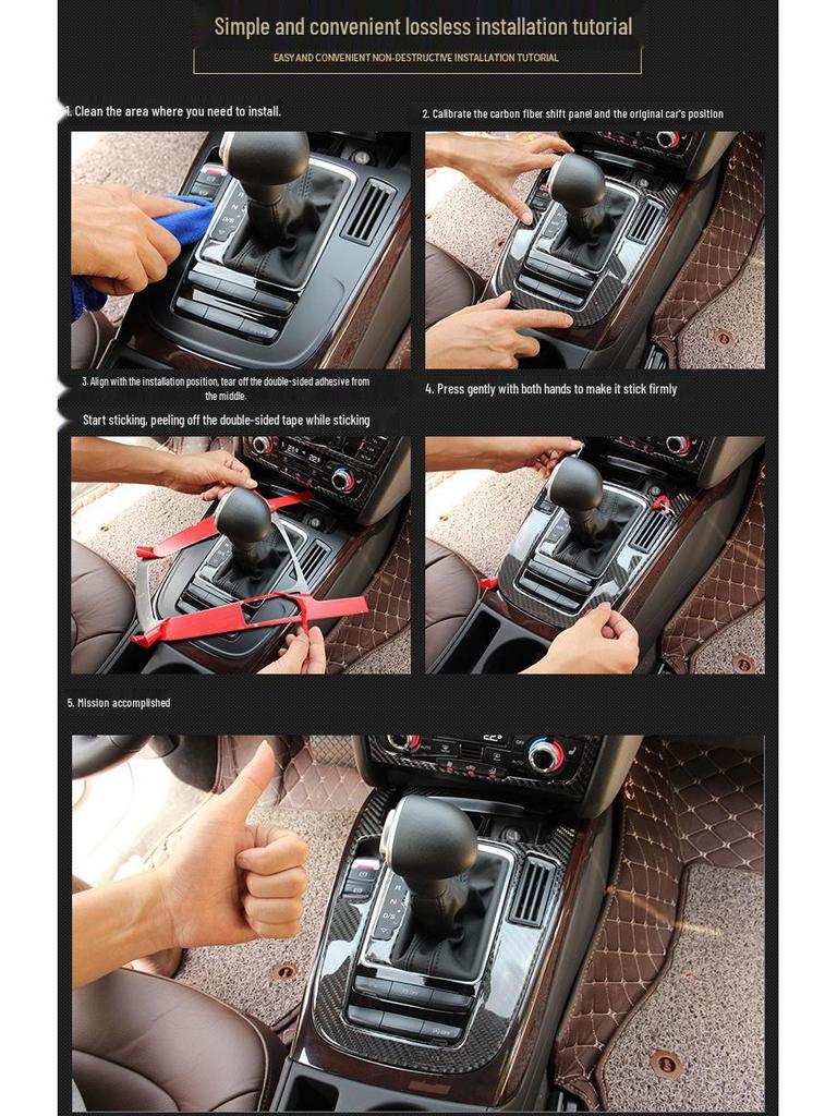 Compatible Carbon Fiber Interior Accessories for VW Golf 7: Console, Gear Shift, Cup Holder, A/C, Navigation Decor.
