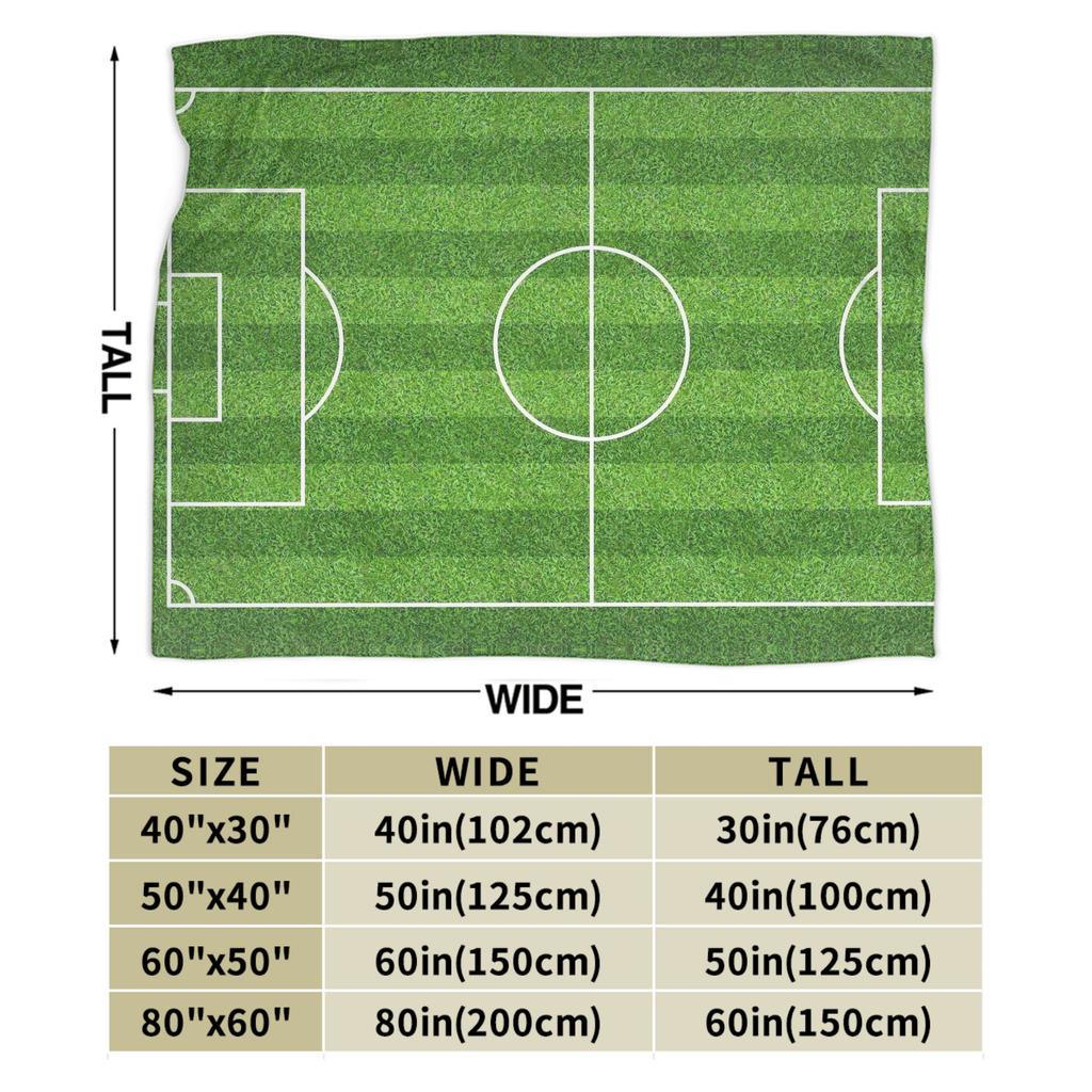 Soccer Field White Line Grass Background Soft Blankets Decorative Plush Throw Blanket Fun Couch Bed Flannel Bedspread Sofa Bed