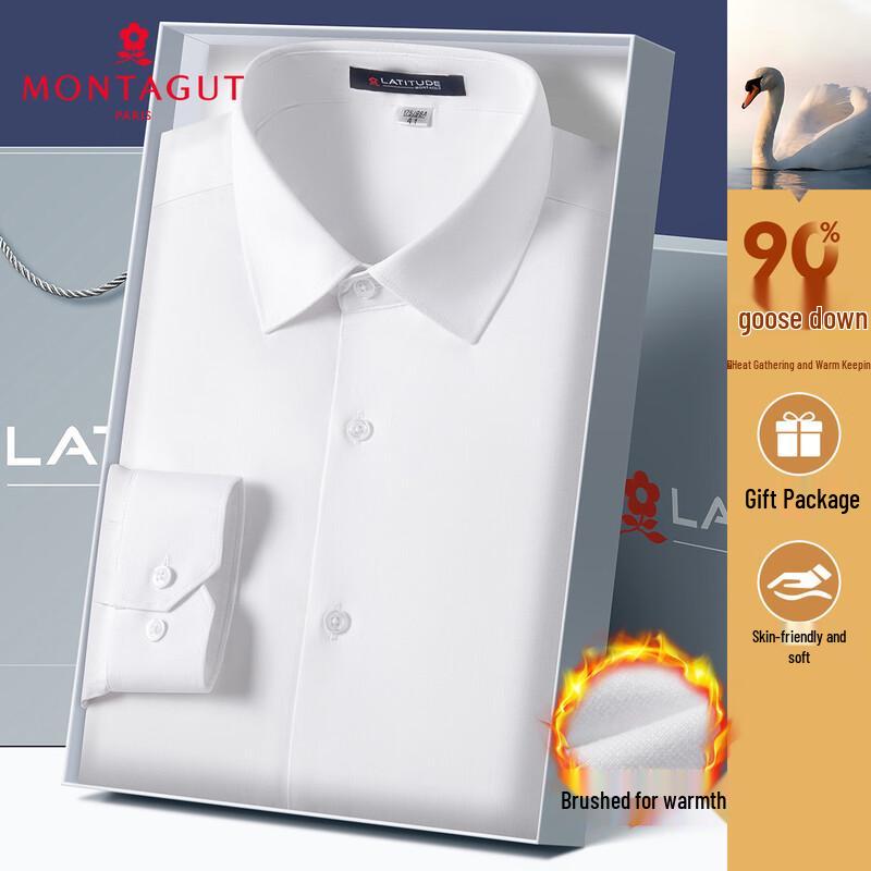 

MONTAGUT Men s Goose Down Thermal Long Sleeve Shirt 44