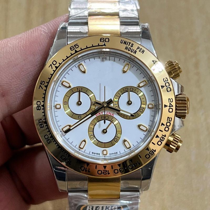 Relógio Mecânico Multifuncional Masculino Laojia Daytona, Design de Três Olhos e Seis Ponteiros