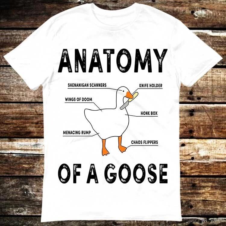 Anatomy of A Goose Funny Duck Graphic Gaming T  Shirt 6018 S