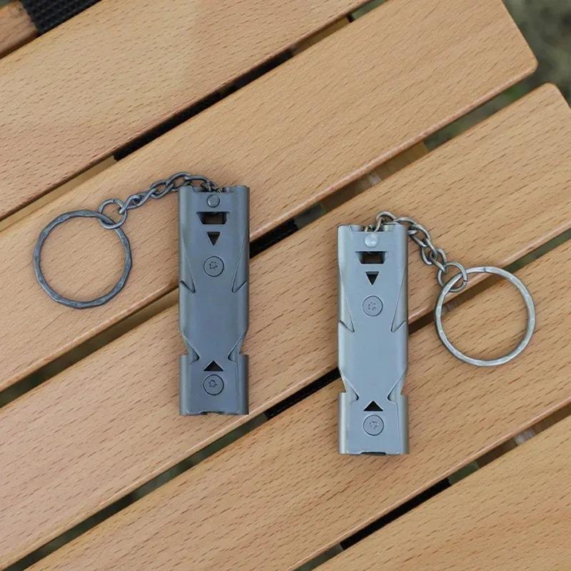 Double-Barreled Survival Whistle, High Decibel Pendant Keychain Whistle for Ourdoor Survival Emergency Camping Portable Whistle