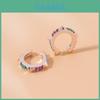 Elegant Alloy Geometric Ear Cuffs With Colorful Rhinestones For Trendy Women
