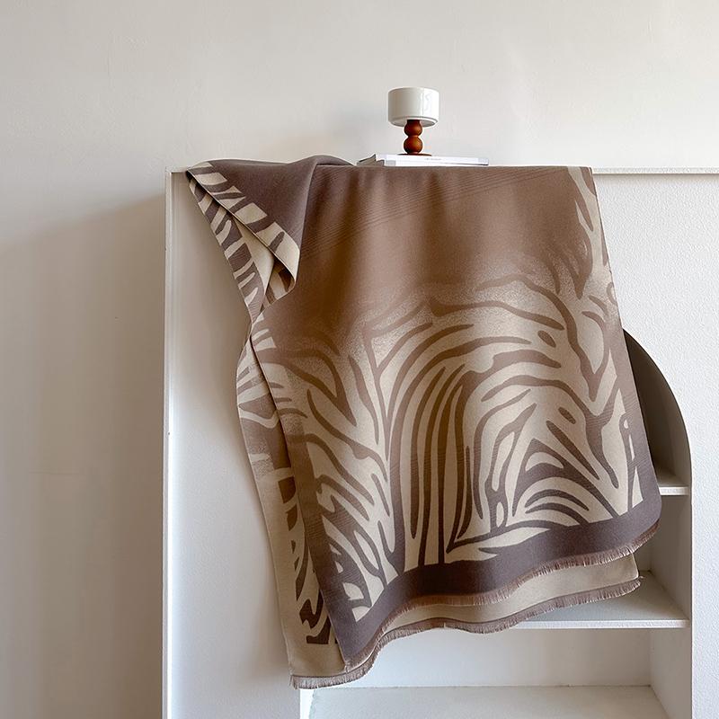 NEW Brand Women Two-Sided Print Scarf Imitation Cashmere Soft Warm Pashmina Shawl Winter Coldproof Windproof Blanket Scarf