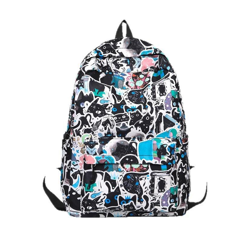 New high-value niche personalized graffiti comics trendy cool backpacks for men and women lightweight large-capacity backpacks